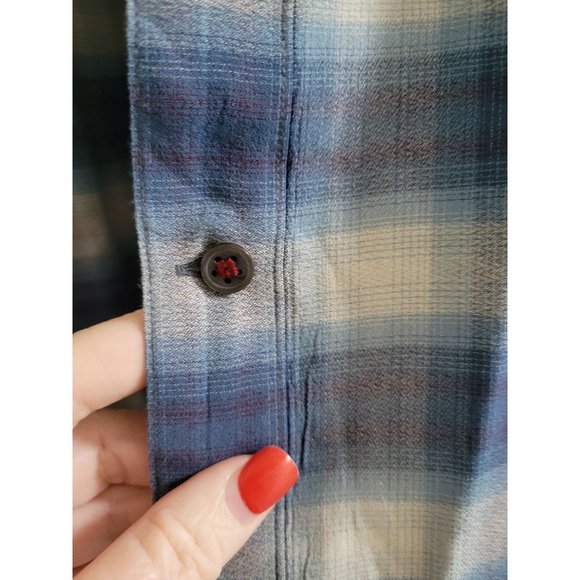 John Varvatos blue Plaid Button Down shirt Casual size XL designer long sleeve - Picture 6 of 10